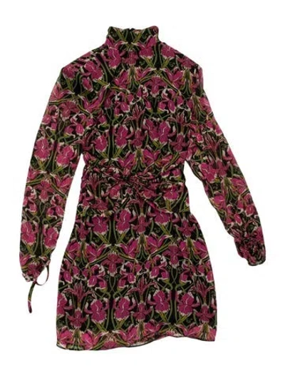 Pre-owned Dundas Printed Mini Dress In Black