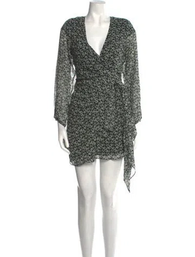 Pre-owned Dundas Printed Mini Dress In Green