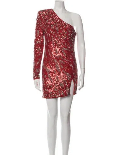 Pre-owned Dundas Printed Mini Dress In Red