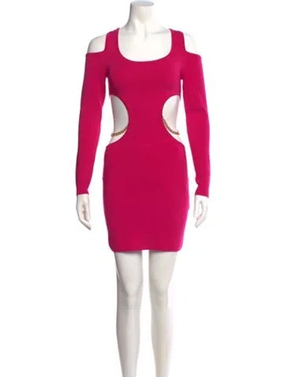 Pre-owned Dundas Scoop Neck Mini Dress In Pink