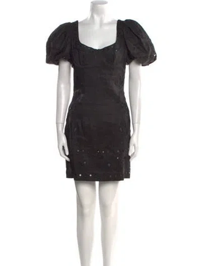 Pre-owned Dundas Scoop Neck Mini Dress W/ Tags In Black