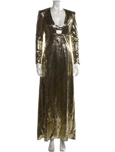 Pre-owned Dundas Sequin Long Dress