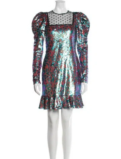 Pre-owned Dundas Sequin Midi Length Dress W/ Tags In Multi