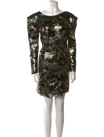 Pre-owned Dundas Sequin Mini Dress In Multi