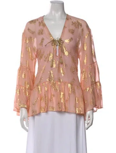 Pre-owned Dundas Silk Floral Print Top