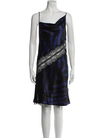 Pre-owned Dundas Silk Knee-length Dress In Blue