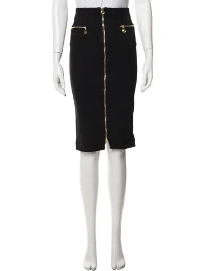 Pre-owned Dundas Silk Knee-length Skirt In Black