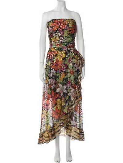 Pre-owned Dundas Silk Long Dress In Green
