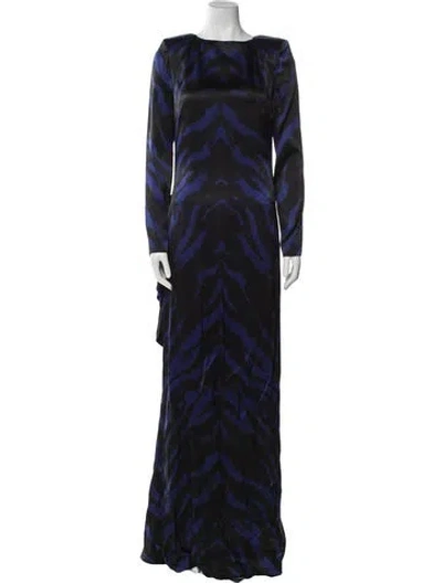 Pre-owned Dundas Silk Long Dress W/ Tags In Multi