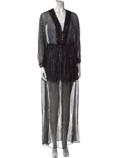 Pre-owned Dundas Silk Long Dress W/ Tags In Multi