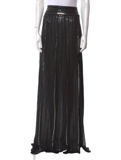 Pre-owned Dundas Silk Long Skirt In Black