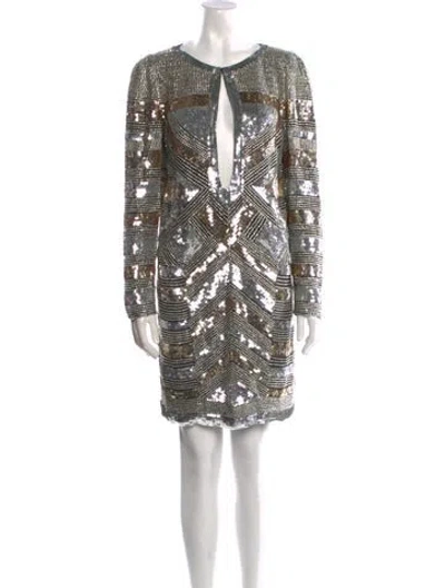 Pre-owned Dundas Silk Mini Dress In Black