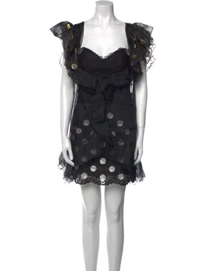 Pre-owned Dundas Silk Mini Dress In Multi