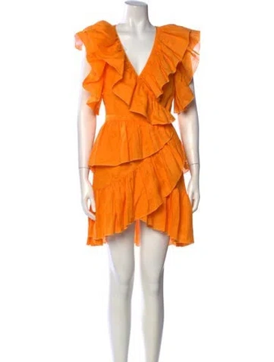 Pre-owned Dundas Silk Mini Dress In Orange
