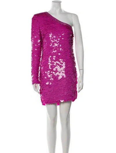 Pre-owned Dundas Silk Mini Dress In Purple