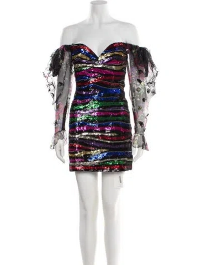 Pre-owned Dundas Silk Mini Dress W/ Tags In Black