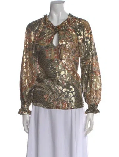 Pre-owned Dundas Silk Printed Blouse