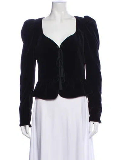 Pre-owned Dundas V-neck Long Sleeve Top In Black
