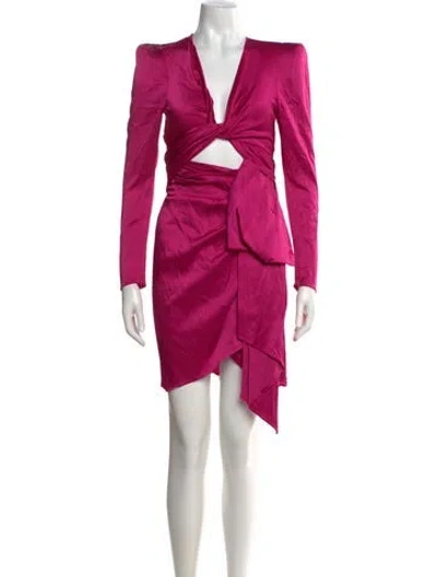 Pre-owned Dundas V-neck Mini Dress In Pink