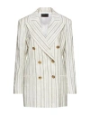 Dundas Woman Coat Ivory Size 6 Linen, Cotton, Other Fibres In White