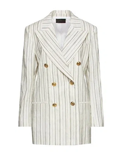 Dundas Woman Coat Ivory Size 6 Linen, Cotton, Other Fibres In White