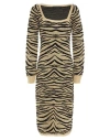 Dundas Woman Midi Dress Beige Size M Rayon, Polyamide, Acetate, Polyester In Beige