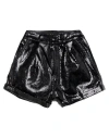 Dundas Woman Shorts & Bermuda Shorts Black Size 2 Cow Leather, Lambskin In Black