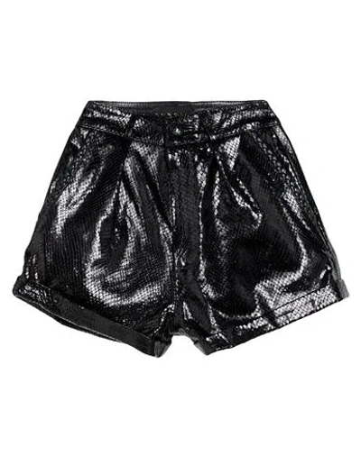 Dundas Woman Shorts & Bermuda Shorts Black Size 2 Cow Leather, Lambskin
