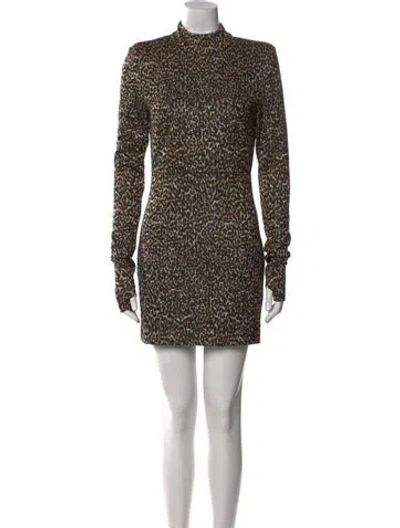 Pre-owned Dundas X Revolve Animal Print Mini Dress In Multi
