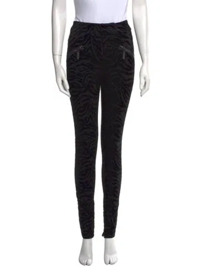 Pre-owned Dundas X Revolve Animal Print Skinny Leg Pants In Black
