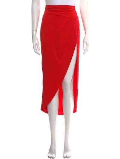 Pre-owned Dundas X Revolve Midi Length Skirt In Red