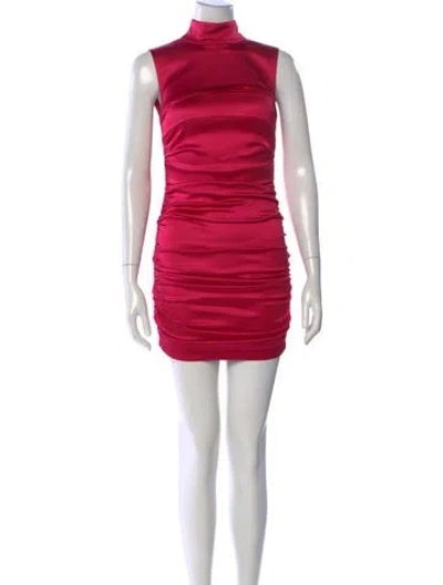 Pre-owned Dundas X Revolve Mock Neck Mini Dress In Pink