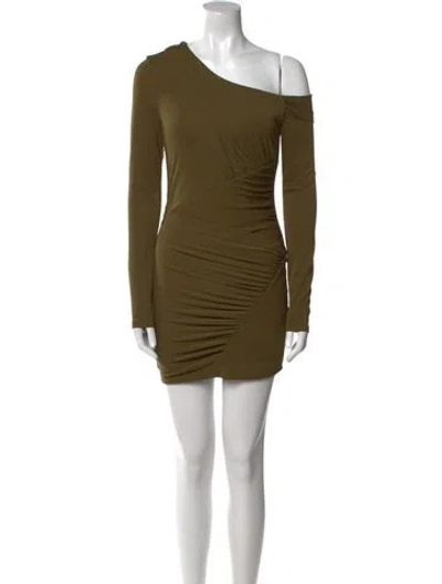 Pre-owned Dundas X Revolve One-shoulder Mini Dress In Green