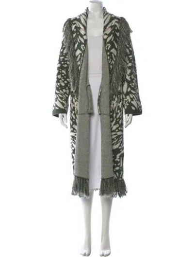 Pre-owned Dundas X Revolve Wool Animal Print Sweater In Green