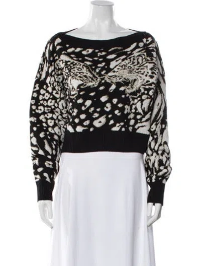 Pre-owned Dundas X Revolve Wool Printed Sweater In Black