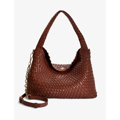 Dune Womens Tan Synthetic Deliberate Woven Faux-leather Shoulder Bag In Brown