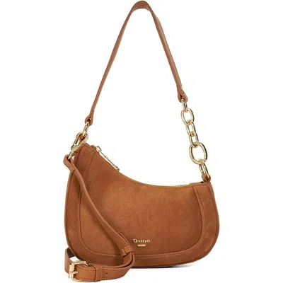 Dune Womens Direction Small Suede Shoulder Bag Tan Sued In Tan Suede