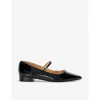 DUNE DUNE WOMEN'S BLACK-SYNTHETIC PATENT HASTAS POINTED PATENT FAUX-LEATHER MARY-JANE COURTS
