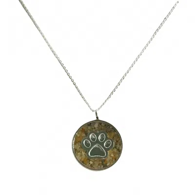 Dune Jewelry Paw Print Necklace In Silver