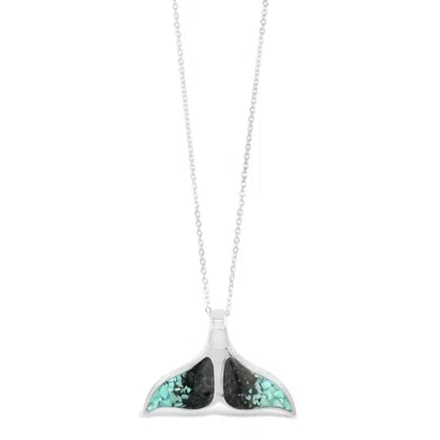 Dune Jewelry Women's Whale Tail Necklace In Turquoise Gradient/silver In Multi