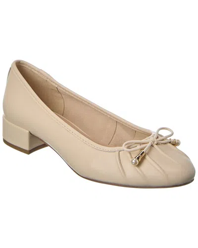 Dune London Amazing Leather Block Heel In Metallic