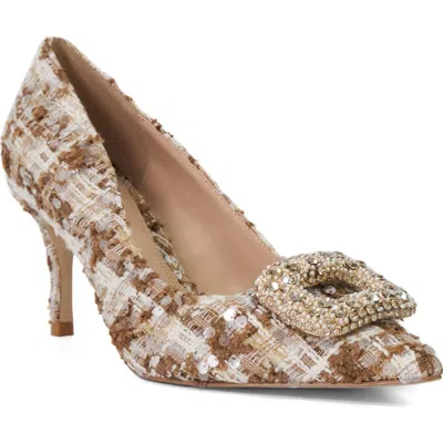 Dune London Aquamarine Pointed Toe Pump In Beige