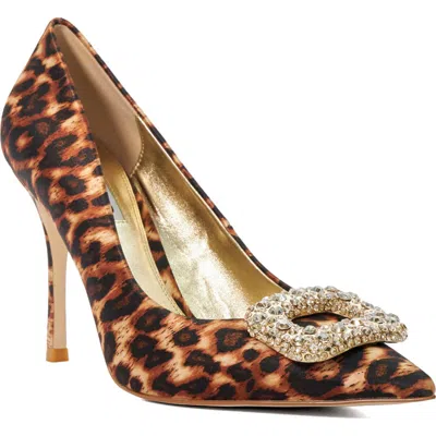 Dune London Aquamarine Pointed Toe Pump In Leopard
