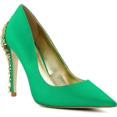 Dune London Audleys Pointed Toe Pump In Green
