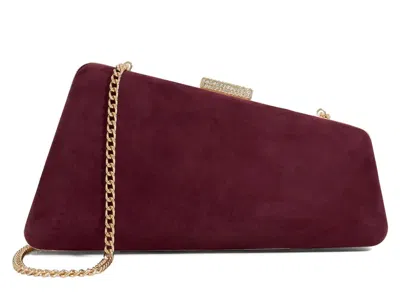 Dune London Balancing Suede Clutch In Red