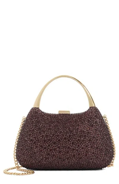 Dune London Beamings Crystal Embellished Top Handle Clutch In Brown
