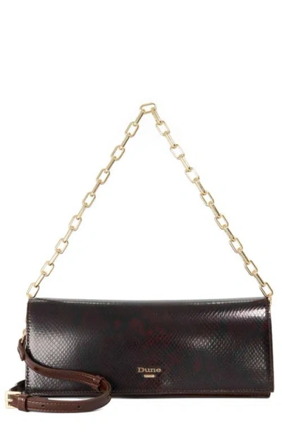 Dune London Bemuse Croc Embossed Faux Leather Shoulder Bag In Brown