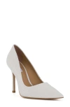 Dune London Bento Snakeskin Embossed Pointed Toe Pump (women0 In White