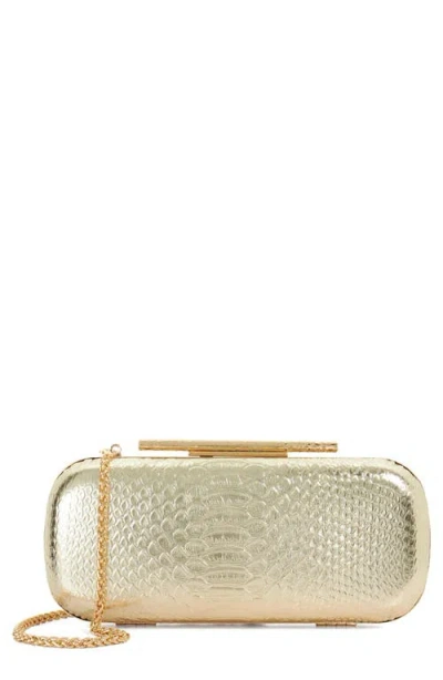 Dune London Body Faux Leather Frame Clutch In Gold
