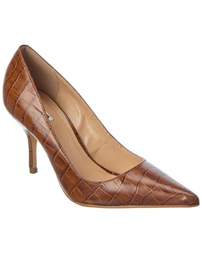 Dune London Bold Leather Pump In Brown